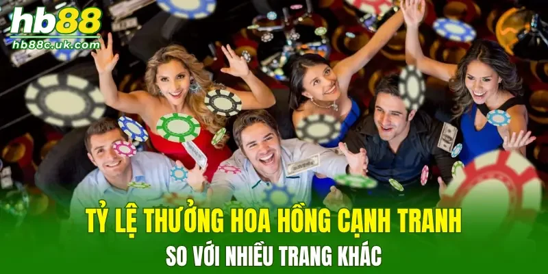 Tỷ lệ thưởng hoa hồng cạnh tranh so với nhiều trang khác